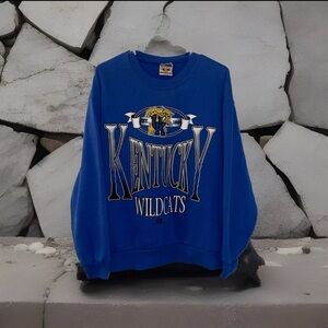 VTG 90s Red Oak Sportswear University Of Kentucky Wildcats Crewneck Adult L Blue
